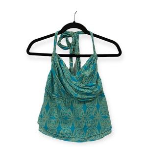 Anthropologie Vanessa Virginia Halter Neck Cropped Tank Top Blue Size 4